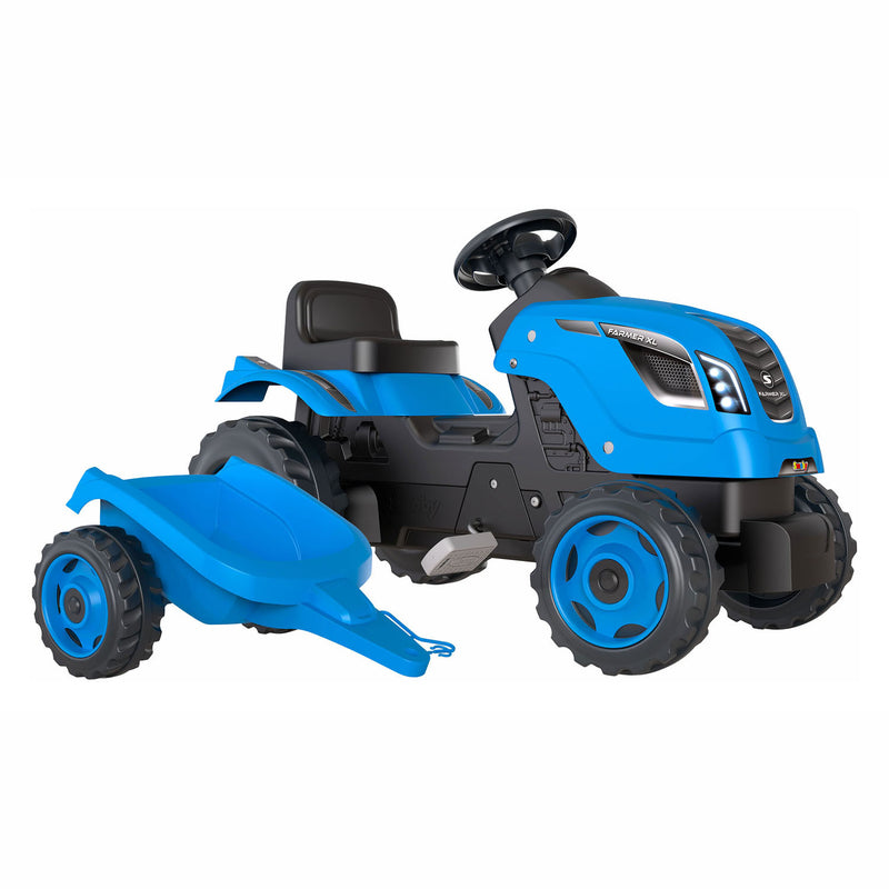 Load image into Gallery viewer, Smoby farmer xl traptractor met trailer blauw
