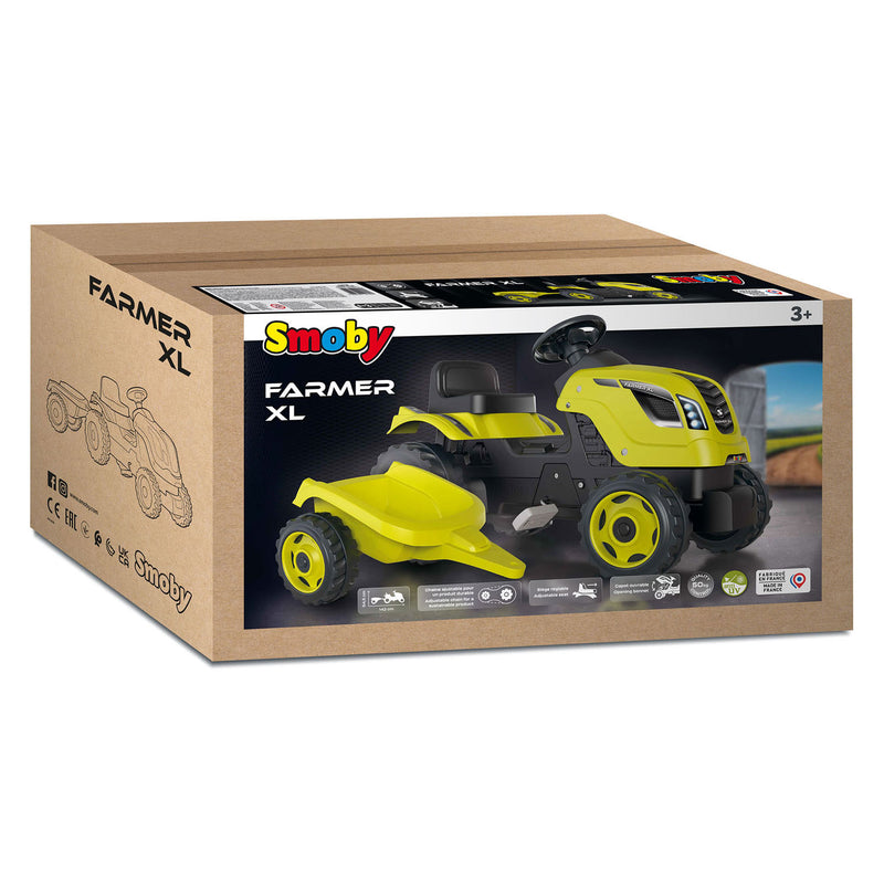 Load image into Gallery viewer, Smoby farmer xl traptractor met trailer groen
