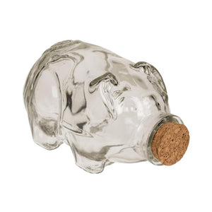 Out of the blue voorraadpot varken glas met kurk 14x8cm