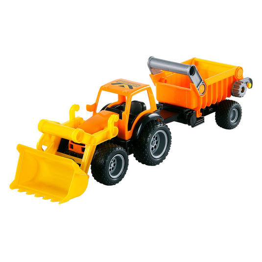 Cavallino tractor met voorlader en aanhanger