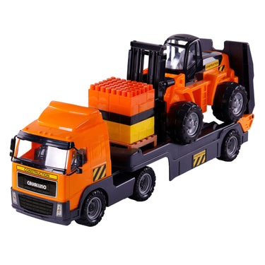 Cavallino vrachtwagen met trailer en vorkheftruck, schaal 1:16