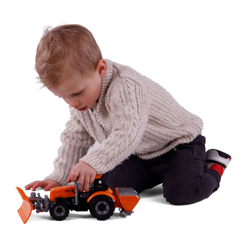 Chargez l'image dans la visionneuse de la galerie, Cavallino tractor met sneeuw ploeg geel, schaal 1:32
