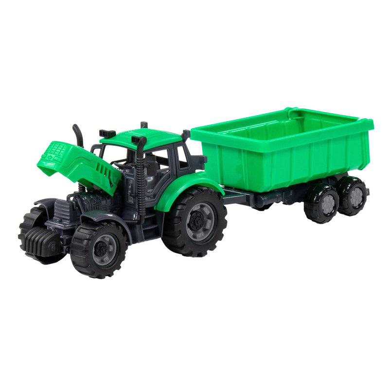 Chargez l'image dans la visionneuse de la galerie, Cavallino tractor met kiepwagen aanhangwagen groen, schaal 1:32
