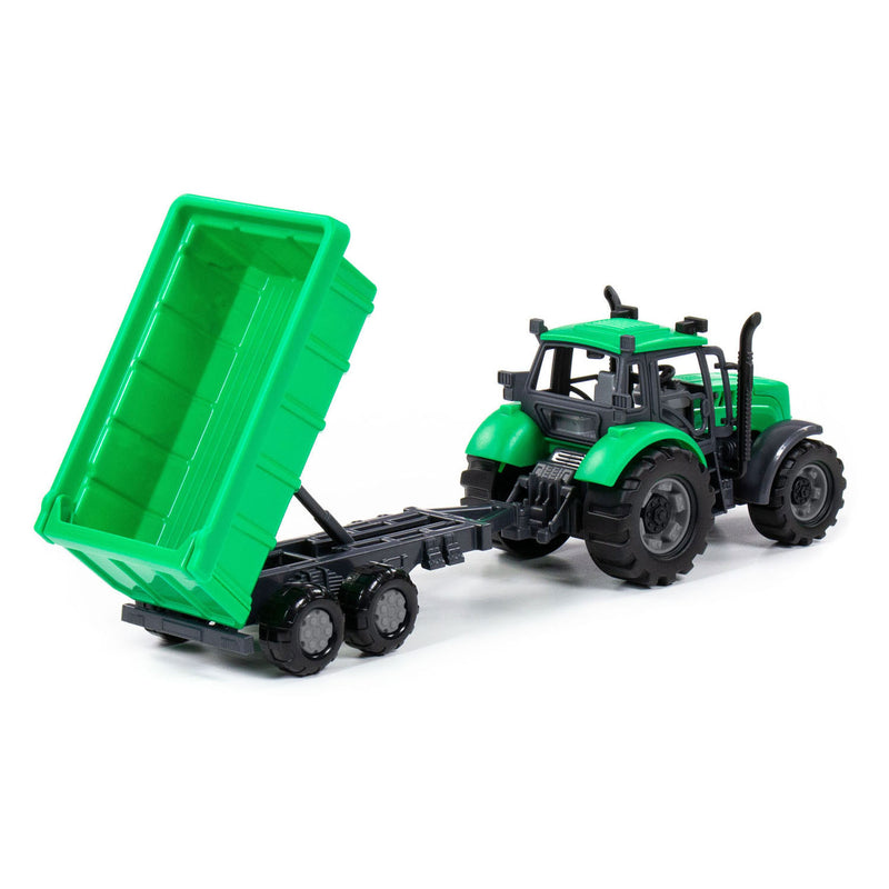 Chargez l'image dans la visionneuse de la galerie, Cavallino tractor met kiepwagen aanhangwagen groen, schaal 1:32
