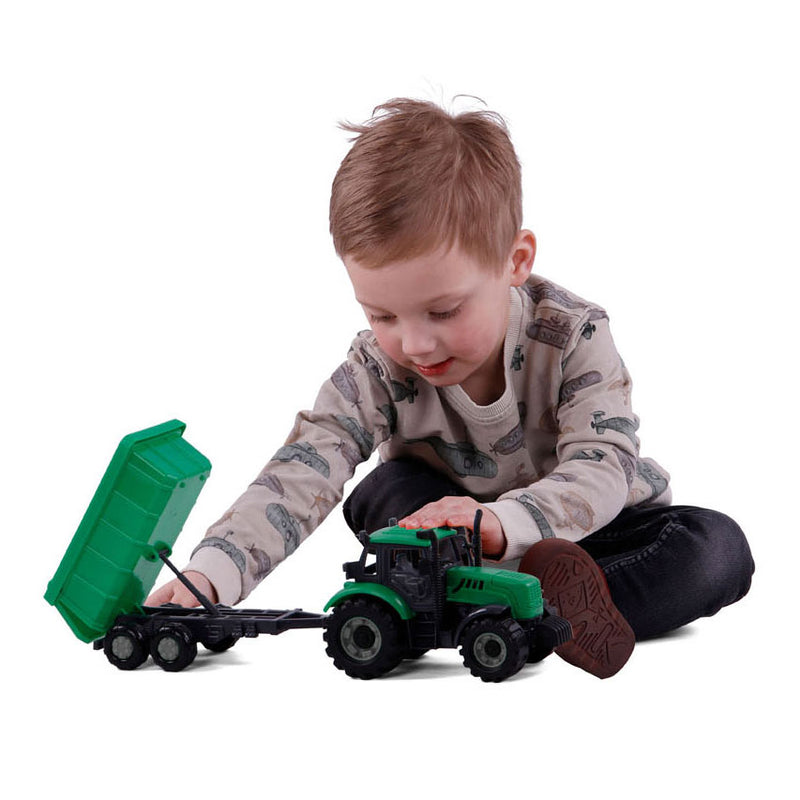 Chargez l'image dans la visionneuse de la galerie, Cavallino tractor met kiepwagen aanhangwagen groen, schaal 1:32
