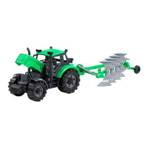 Cavallino tractor met ploeg groen, schaal 1:32