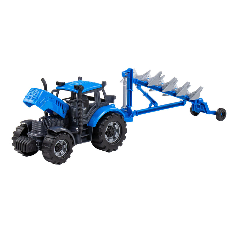ギャラリービューアに画像をロードする, Cavallino tractor met ploeg blauw, schaal 1:32
