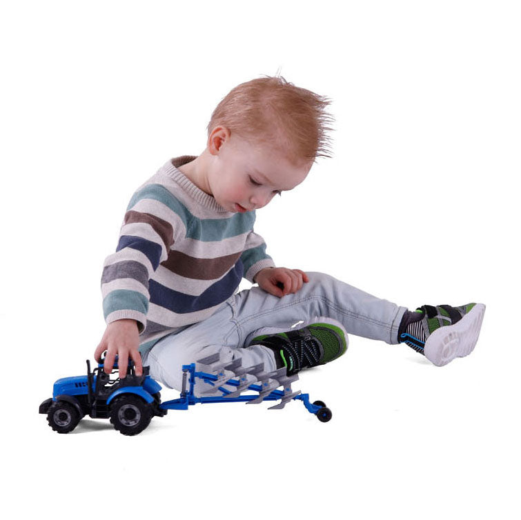 ギャラリービューアに画像をロードする, Cavallino tractor met ploeg blauw, schaal 1:32
