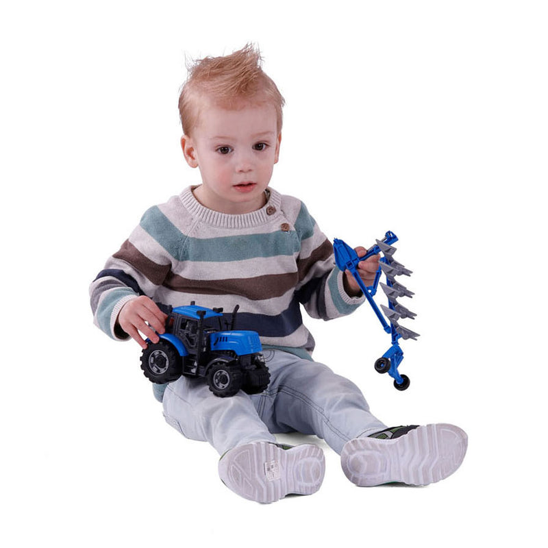 ギャラリービューアに画像をロードする, Cavallino tractor met ploeg blauw, schaal 1:32
