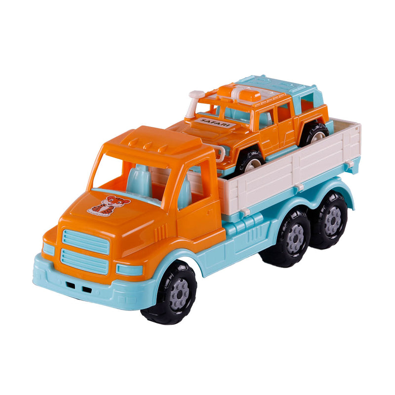 Load image into Gallery viewer, Cavallino xl torpedo vrachtwagen met survival jeep oranje, 44,5cm
