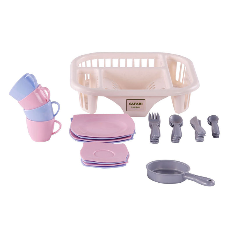 Load image into Gallery viewer, Cavallino servies met afwasrek roze, 30dlg.
