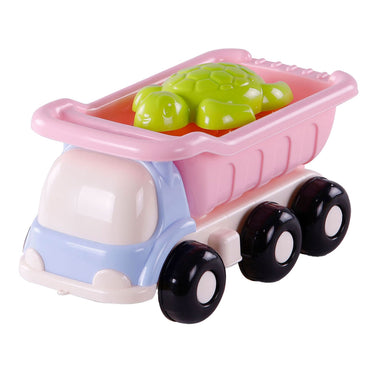 Cavallino strand kiepwagen met 4 zandvormen roze