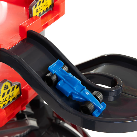 Cavallino racing parkeergarage rood met 4 verdiepingen en auto's speelset