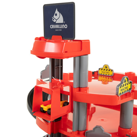 Cavallino racing parkeergarage met 4 verdiepingen en auto's speelset