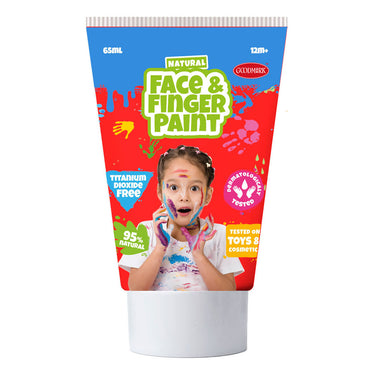 Natural face fingerpaint tube - rood en oranje, 2x65ml - schmink