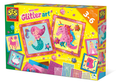 Ses knoeivrije glitter kunst zonder knoeien