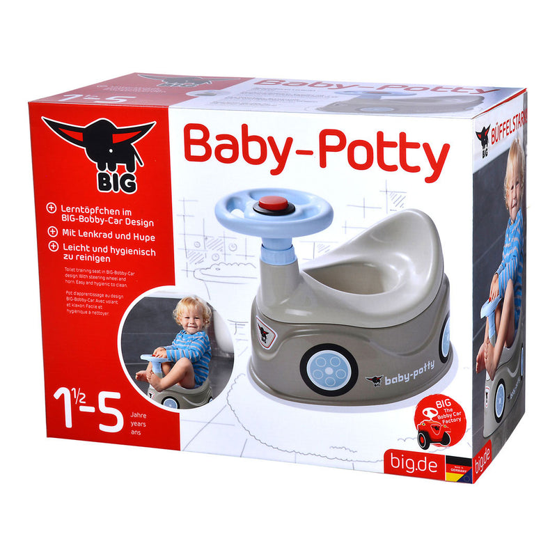 Load image into Gallery viewer, Big baby potty plaspot met stuur grijs
