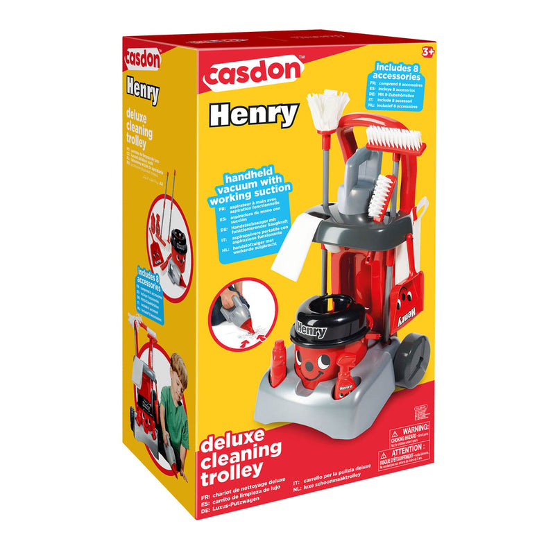 Load image into Gallery viewer, Casdon schoonmaak trolley henry deluxe speelset
