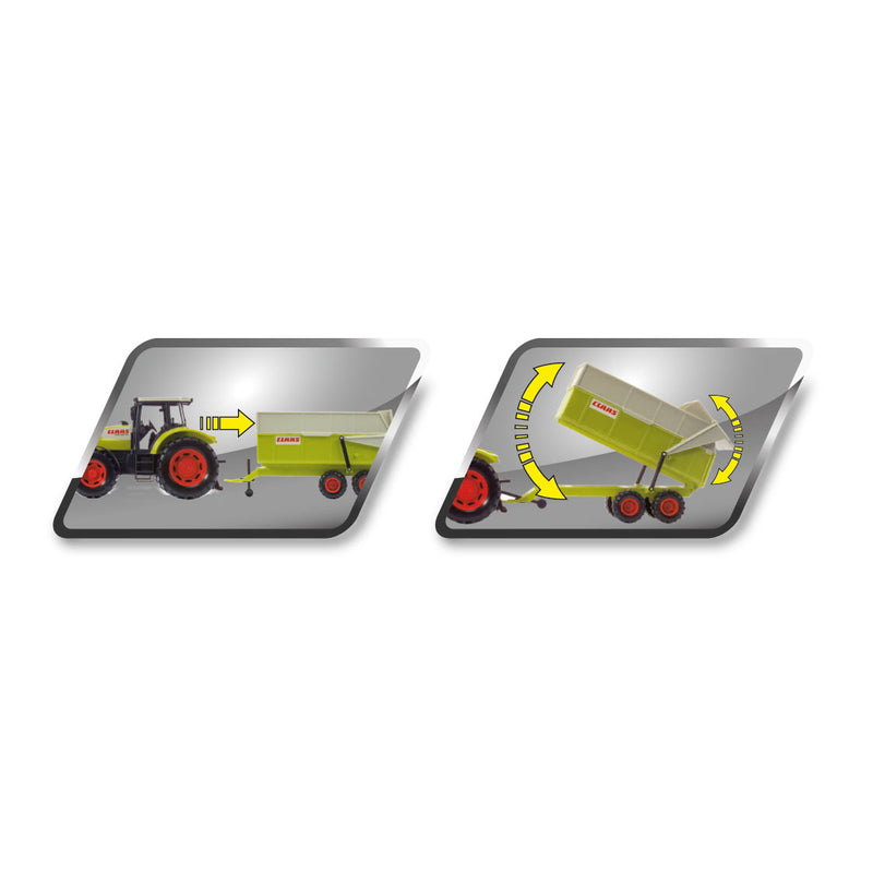Afbeelding laden in galerijviewer, Dickie toys claas - tractor aanhangwagen - 57 cm - speelgoedvoertuig
