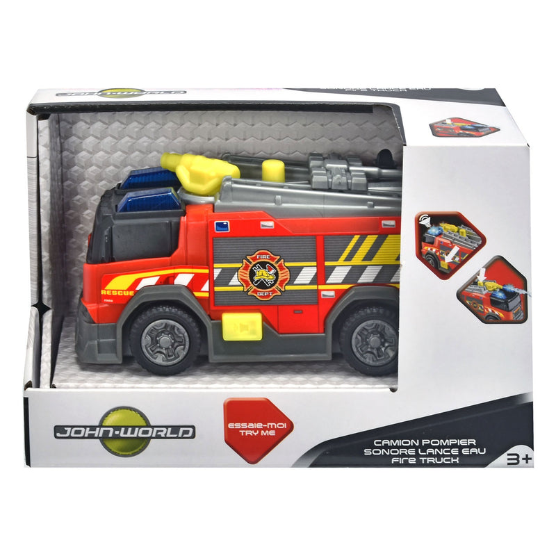 ギャラリービューアに画像をロードする, Dickie toys brandweerwagen - 15cm - licht en geluid - speelgoedvoertuig
