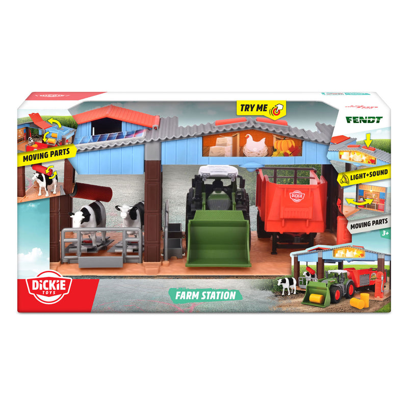 Chargez l'image dans la visionneuse de la galerie, Dickie toys boerderij - tractor met trailer - 30cm - speelgoedboerderij
