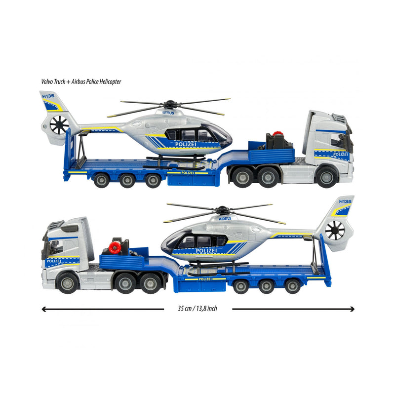 Load image into Gallery viewer, Majorette Volvo Vrachtwagen met Helikopter Politie
