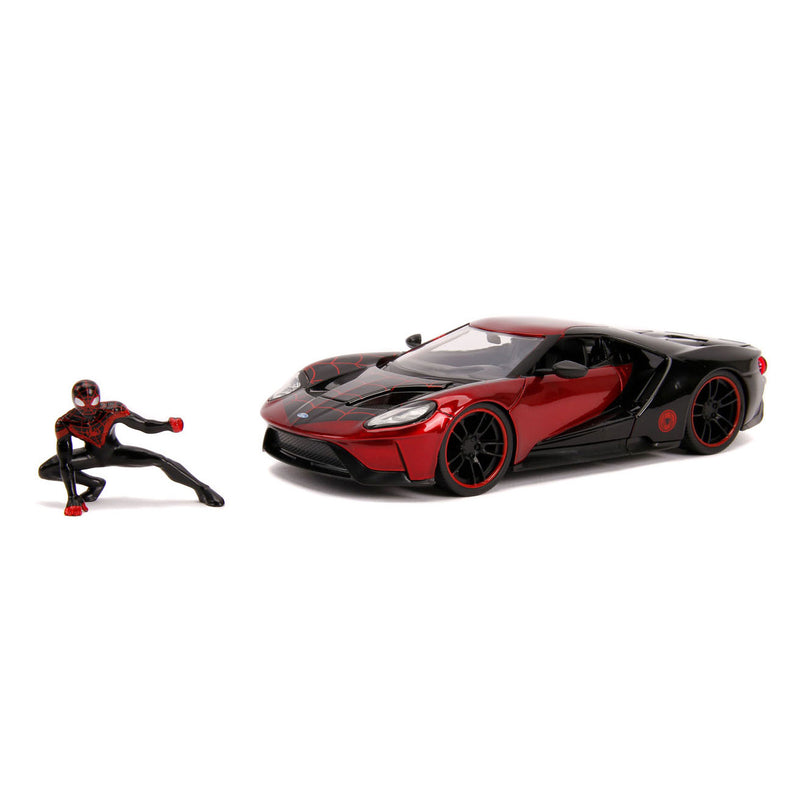 Load image into Gallery viewer, Jada Marvel Miles Morales Spiderman met 2017 Ford GT Auto 1:24
