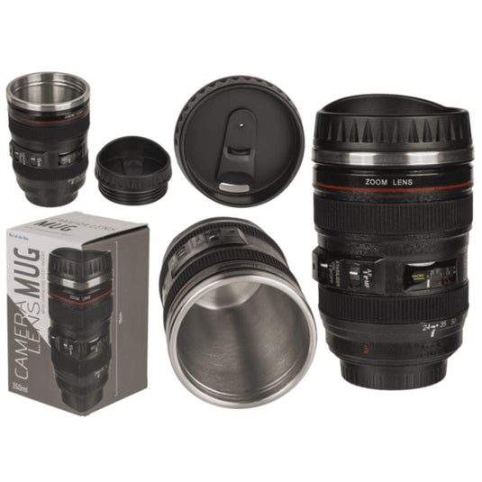 Ootb reisbeker camera lens rvs 15cm