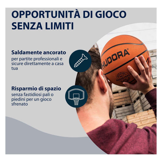 Hudora basketbalring metaal met netje
