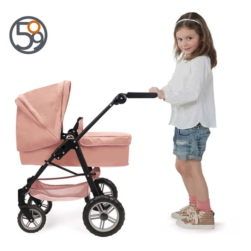 Load image into Gallery viewer, 2-in-1 poppenwagen - roze
