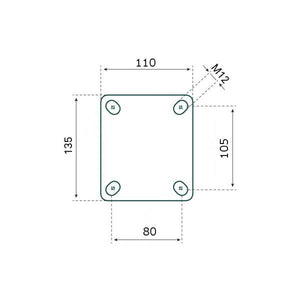 Tarsus bokwiel 150 mm. tpr extra stil