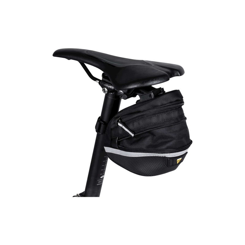 Afbeelding laden in galerijviewer, Topeak zadeltas WP II M, Zwart, Waterafstotend, Polyester, Adapter, 1,25L, QuickClick, Reflecterend, 152g
