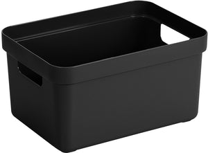 Sunware sigma home opbergbox 5l – 25,2x17,5x12,2 cm – zwart – bpa-vrij plastic, stapelbaar (deksel apart verkrijgbaar) – stijlvolle opbergmand voor kinderkamer woonkamer