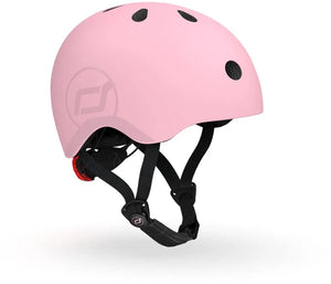 Scoot ride helmet – kinderhelm – s 51-55 cm – led achterlicht – magnetische sluiting – verstelbaar – roze 51 mm