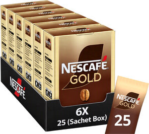 Nescafé gold oploskoffie - 6 doosjes x 25 zakjes