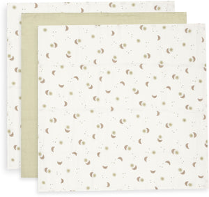 Jollein hydrofiele doek small 70x70cm over the moon (3pack)