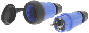 Q-link stekkerset â€“ stekker en contrastekker â€“ zwart â€“ blauw
