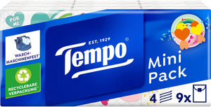 Tempo mini pack - 4-laags zakdoekjes - 40 x 9 pakjes = 360 pakjes