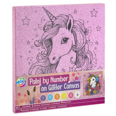 Grafix moxy schilderen op nummer glitter canvas 25x25cm