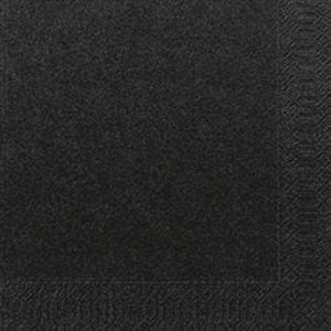 Duni servetten zwart 33x33cm 3-laagstissue fsc pak a 20 servetten
