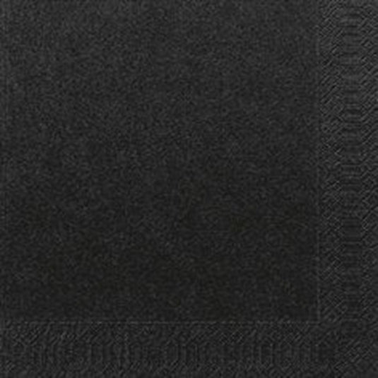 Duni servetten zwart 33x33cm 3-laagstissue fsc pak a 20 servetten