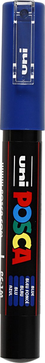 Uni posca verfmarker 1mc donkerblauw - conische punt - 1 mm