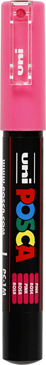 Uni posca verfmarker 1mc roze - conische punt - 1 mm