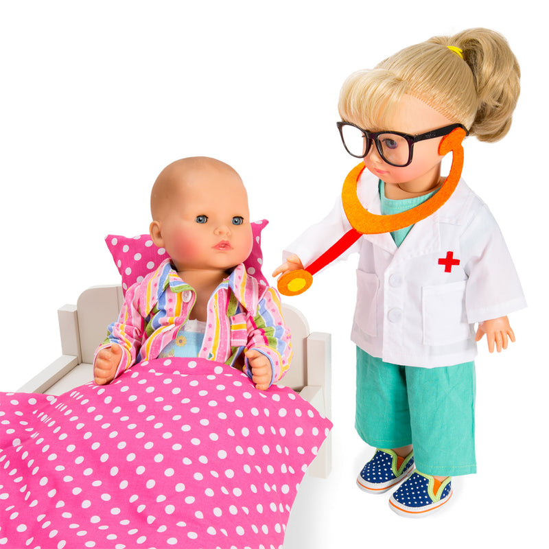 Load image into Gallery viewer, Poppen Doktersoutfit met Stethoscoop, 38-45 cm
