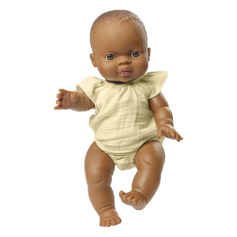 Afbeelding laden in galerijviewer, Heless poppenbody geel met ruches, 28-35 cm
