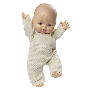 Heless poppen brei overall ecru, 28-35cm