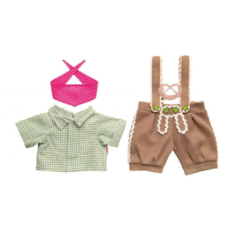 Afbeelding laden in galerijviewer, Heless poppenkleding lederhosen met overhemd en sjaal,35-45 cm
