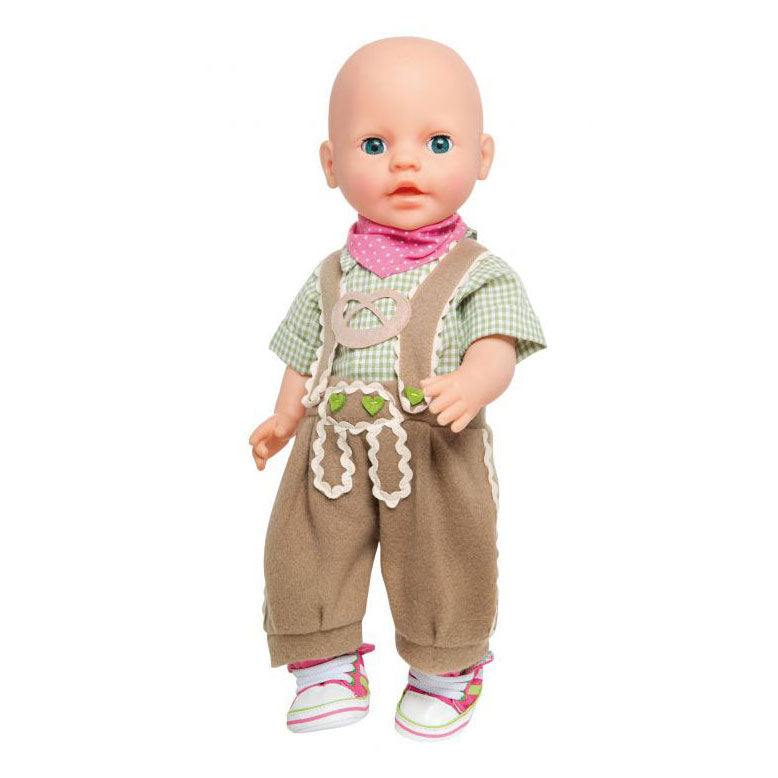 Afbeelding laden in galerijviewer, Heless poppenkleding lederhosen met overhemd en sjaal,35-45 cm
