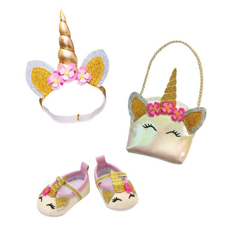 Load image into Gallery viewer, Heless poppen accessoires glitter eenhoorn set, 30-34 cm
