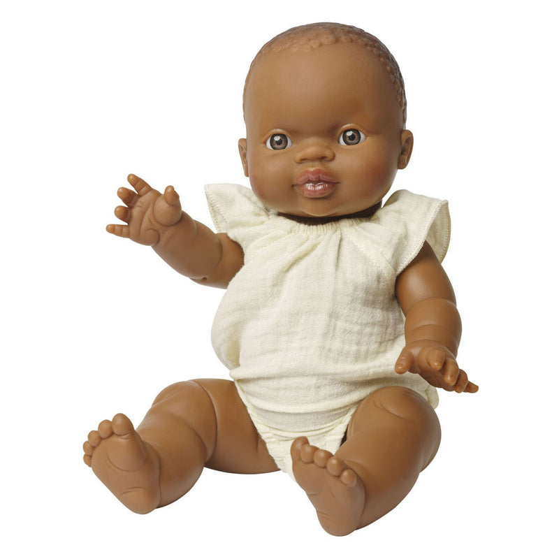 Load image into Gallery viewer, Heless poppenbody geel met ruches, 35-45 cm
